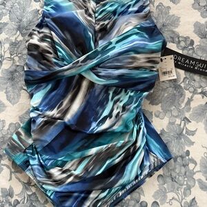 NWT Miracle Brands by Dreamsuit Slimming Control High Neck Keyhole 1pc